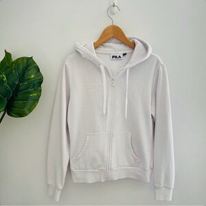 FILA | White Zip Up Hoodie Size Medium